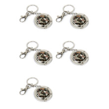 5X Handtaschenhalter Haken Kleiderbuegel Tasche Halter Schmetterling Muster mit Schluessel Ring