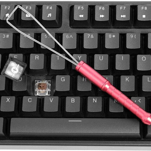 Keycap Puller Aluminum Alloy Three-Stage Key Cap Remover Tool for Computer Mechanical Keyboard (Red) 2