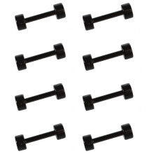 4 Pair of Men'S Barbell Titanium Steel Ear Studs Earrings 3mm Black