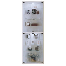 (Matt, Wood) Wood glass corner display case showcase Jecka White