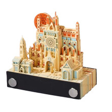3D Paper Carving Art Calendar - Office Desktop Ornament, Birthday Gift, Stress Relief,Autumn in Prague