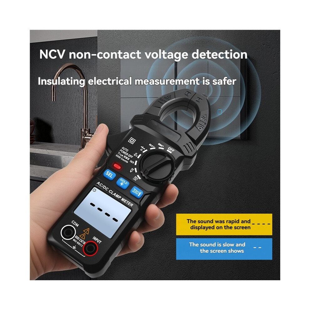 Sk-201 Clamp Meter Digital Multimeter Tester Ac Current Voltage Capacitance Ncv Tester With Flashlight 4713658207092