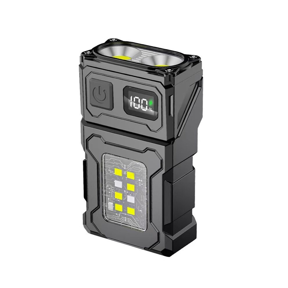 Usb Rechargeable Led Flashlight Portable Magnet Work Light Super Bright Camping Light Cob Emergency Flashlight 4712667120064