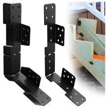 Black Stair Stringer Hanger Bracket,Adjustable Stair Stringer Hanger,Deck Stair Brackets,Tair Stringer Connector Great
