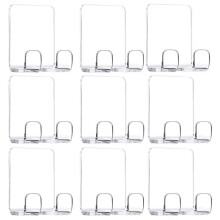 9 Pieces Acrylic Self Adhesive Razors Holder Hooks Shower Hook for Bathroom Kitchen Organizer Razors Plug Towel (Clear)