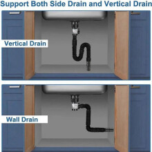 Wash Basin Water Pipe Anti-Odor Anti-Blocking Universal Basin Water Set Washbasin Horizontal Wall Row to Save Space