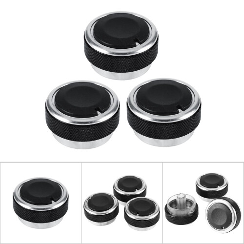 3Pcs Black Engine Start Knob Covers 1