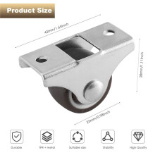 4 Pcs Casters Furniture Casters Small 25mm Fixed Casters Directional Movable Casters Movable Casters for Furniture