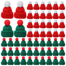 150 Pcs Cute Doll Hats Christmas Knit Hat Wool Yarn Top Hats for Crafts Small Knitting Hair Accessories