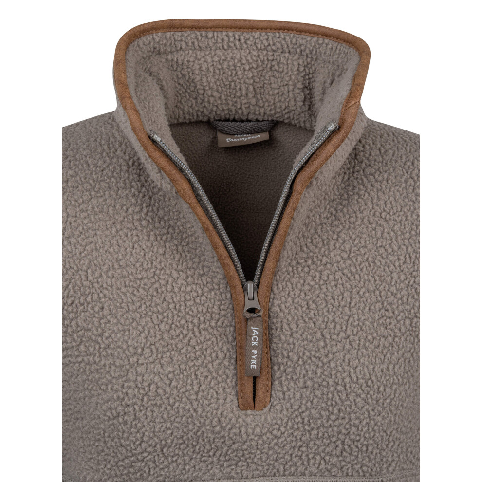 Jack Pyke Ladies Half Zip Sherpa Fleece Pullover Shiitake X-Small