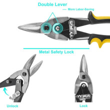 10" Aviation Tin Snips, Heavy Duty Chrome Vanadium Steel Metal Cutter Shears for Cutting Sheet Metal, CR-V Straight Cut
