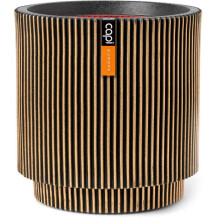 Zylindervase - CAPI EUROPE - Groove NL - 44 x 46 cm - Schwarz/Gold