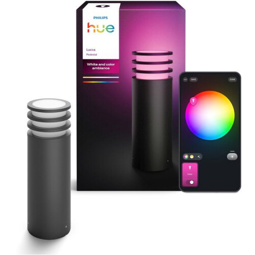 Stehlampe - PHILIPS HUE - Lucca - Anthrazit - 1xA60 WCA - IP44
