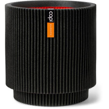 Zylindervase - CAPI EUROPE - Groove NL - 44 x 46 cm - Schwarz