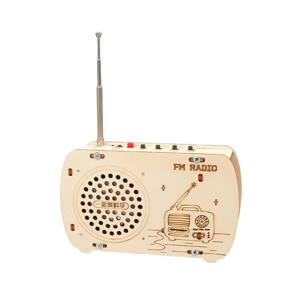 Build A Radio Kit Wood Radio Electronic Learning Set Interactive Building Toys Science Experiment Electronics Kits 6033710492975