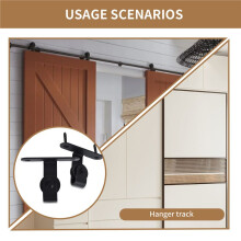 Sliding Barn Door Hardware Kits Top Mounted Hanging Rail Hanger Track Steel Closet Door Roller Rail for Single Door-B