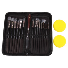 Conjunto de 15 Pincéis de Tinta Acrílica, Pincéis de Pintura Acrílica, Aquarela e Guache para Pintores Amadores e Profissionais