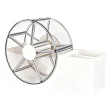 Haaraccessoires Organizer voor Meisjes, Houder voor Haarborstels met 2 Vakken en een Draaiwiel met 5 Secties, Schattige Houder voor Make-Upborstels