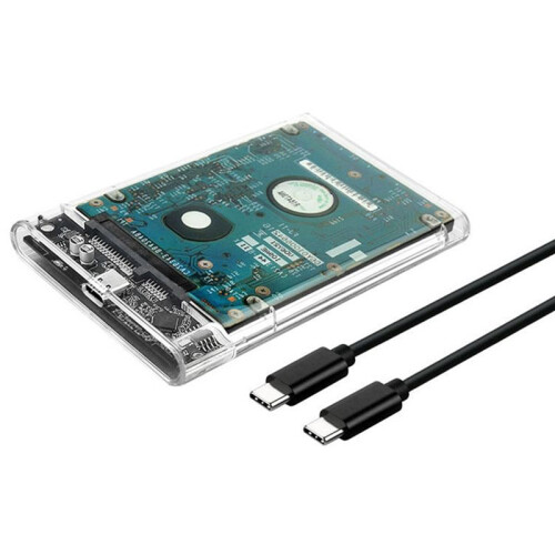 Caixa de Disco Rígido Externo Transparente de 2,5 Polegadas  para USB 3.1 Tipo C 4 TB Compatível com Laptop UASP  III