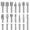 Engraving Router Bit Carving Bits, 20 PCS Rotary Tool Accessories Rotary Bits Burr Set 1