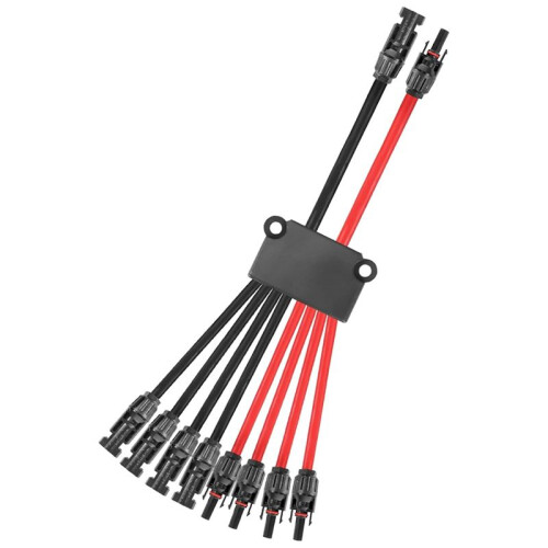 Solar Connectors Cable 2 to 8 Y Branch Cable Connector for Solar Panel Cable Branch Connector