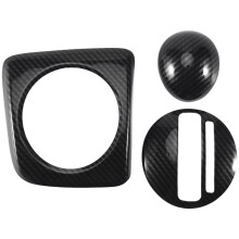 3Pcs AT Car Carbon Fiber Gear Shift Panel Cover Frame Trim RHD for   2006-2011 RHD