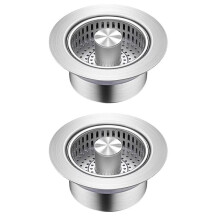 Kitchen Sink Drain Strainer 3in1, 304 Stainless Steel Sink Stopper, Anti-Clogging Sink Stopper Kitchen Drain Kitchen
