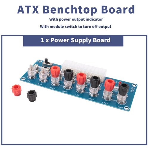 24 Pins Atx Benchtop Board Computer Pc Power Supply Breakout Adapter Module 1