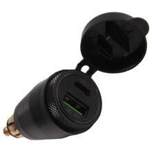 Motorfiets DIN-Stekker Waterdichte Oplader Naar QC3.0 USB-Oplader en Type C 30W Voedingsadapteraansluiting