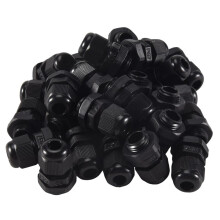 30 Pcs PG7 Waterproof Connector Gland Black for 4-7mm Diameter Cable