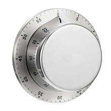 Kitchen Timer Mechanical Manual Stainless Steel with Magnetic Base Cooking Clock Countdown Study Fitness Timer Silver