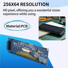 3.12 Inch OLED Display 256x64 SSD1322 Driver Graphic LCD Module Parallel/SPI Soldering Pin for /C51 White
