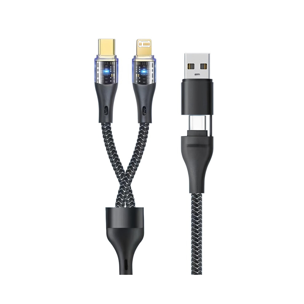 240W 2 In 2 Multi-Function Mobile Phone Data Cable Pd Fast Charge Cable Charger 4 In 1 For Samsung Huawei Xiaomi Iphone Pd Cable 4017648579429