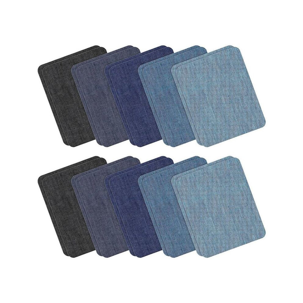 20Pcs Iron Denim-Patches For Inside & Outside Jeans, Strong Adhesive Iron Patches For Clothing Repair Black/Dark 6031244146098