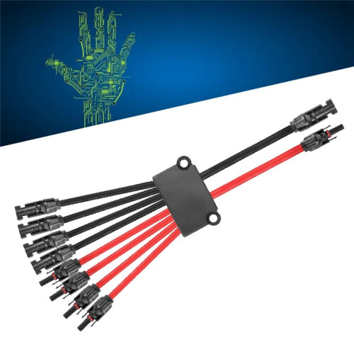 Solar Connectors Cable 2 to 8 Y Branch Cable Connector for Solar Panel Cable Branch Connector 1