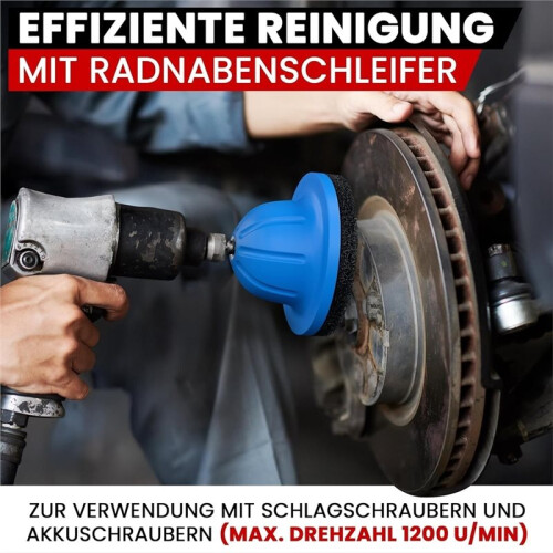Wheel Hub Grinder Diameter 150 mm - Includes Sanding Pad, Adapter - for Clean Wheel Attachment & Secure Rim 1