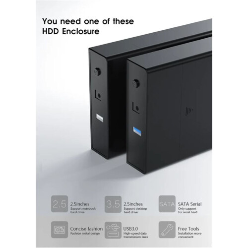 USB 3.0 3,5 Polegadas HDD  Caixa para Leitor de Disco Rígido Externo Caixa para Disco Rígido Adaptador de Alta Velocidade para PC Plugue UE 2