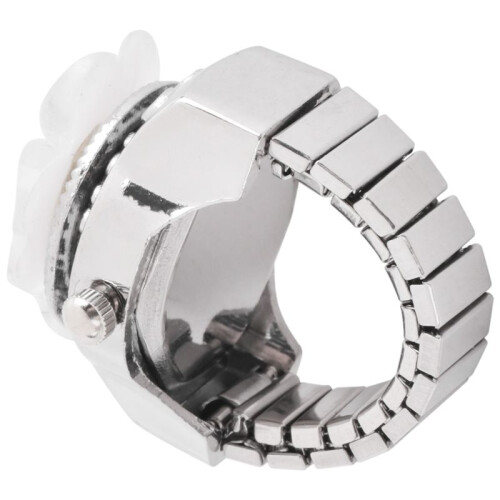White  Round Dial Finger Ring Quartz Watch For Lady 2