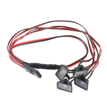 4 LED-Verlichting Vierkante Ronde Koplampen voor 1/24 RC Crawler Auto Axial SCX24 90081 AXI00002 Upgrade-Onderdelen, Vierkant