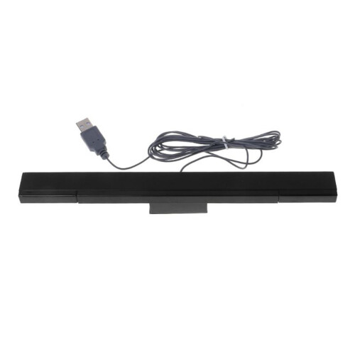 USB Wired Sensor Bar for  Replacement Infrared IR Ray Motion Sensor Signal Receiver for  System with Stand-Black
