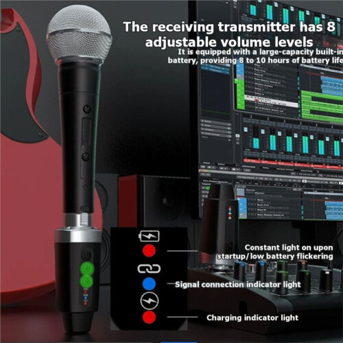 4PCS New XLR Adapter System Wireless Microphone Transmitter Receiver for Dynamic Microphone Guitar Audio Mixer PA System 1