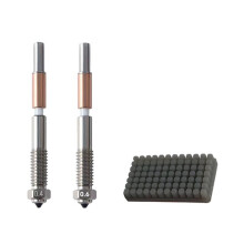 Para Bico de Aço Endurecido para QIDI 4 de 0,4 + 0,6 mm, Bicos de Remoção Rápida com Escova de Silicone, Peças de Reposição para Impressora 3D