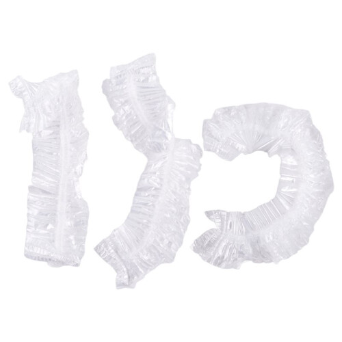 100 Stuks Plastic Wikkelkomdeksels, met Elastische, Plastic Rekbare Voedseldeksels 1