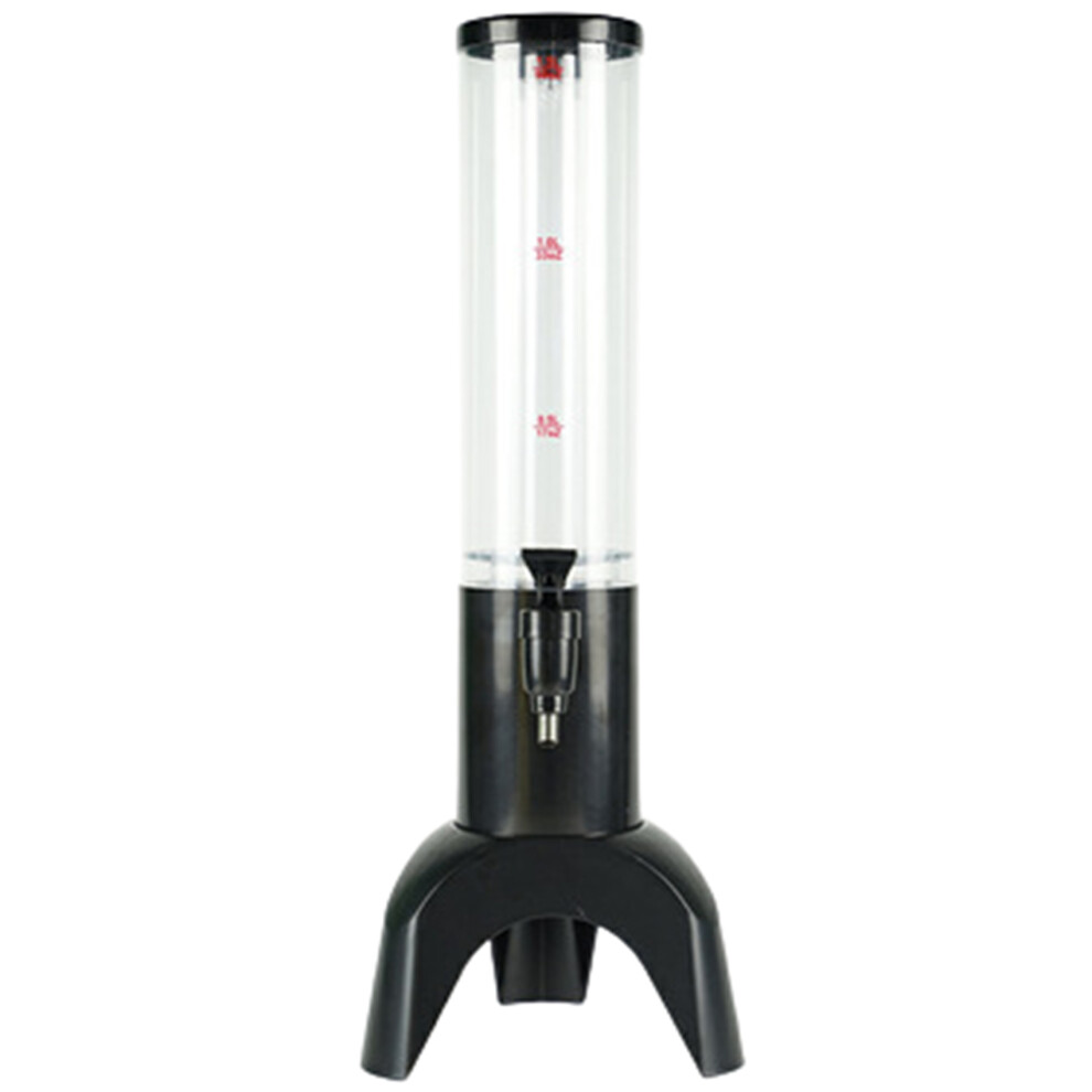 Torribaly 1.5L Beer Dispenser Tower Easy Clean Integrated Tap With Ice Tube Clear Beverage Tower Dispenser-Black