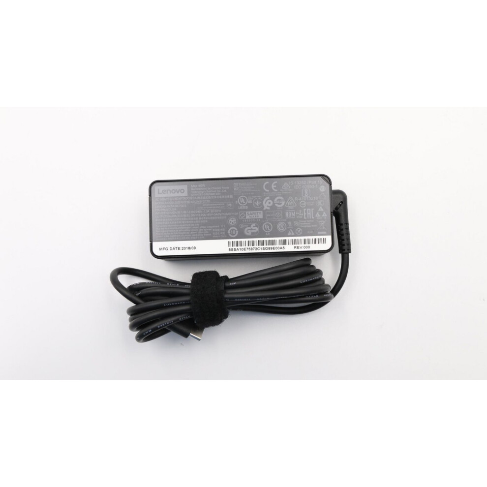Lenovo 45W Power Adapter With Adjustable Output Voltages Of 20V 15V 9V And 5V Suitable For Devices.