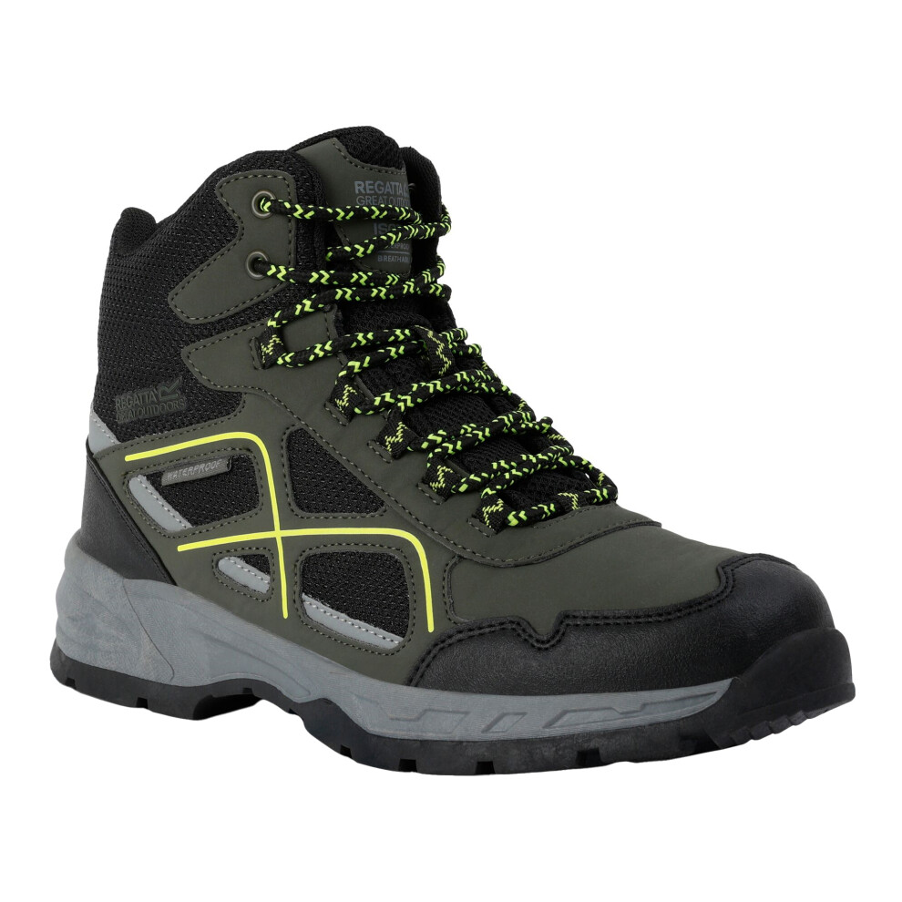 Regatta (8 Uk, Dark Khaki/Lime Punch) Mens Vendeavour Walking Boots