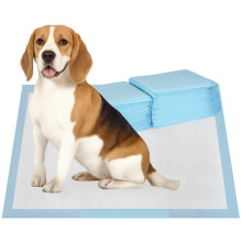 Set van 80 hondenwc-pads met 6 lagen, gemaakt van non-woven materiaal, papier en PE, 60x60 cm, blauw en wit.