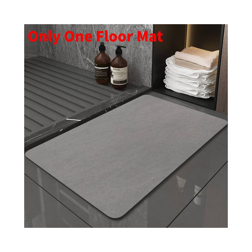 (Grey, 40X60cm) Bath Silicone Diatom Mat Bathmat Absorbent Mat Absorption Bathroom Comfort For 692674517740
