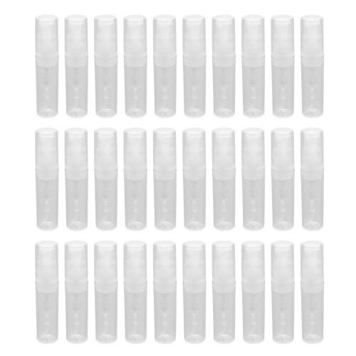 30Pcs Clear 2Ml Atomizer Plastic Bottle Spray Disposable Perfume Empty Sample Bottle for Travel Party