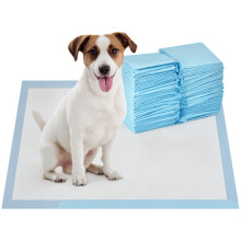 Set van 100 hondenwc-matjes met 6 lagen, gemaakt van non-woven materiaal, papier en PE, 45x60 cm, blauw en wit.